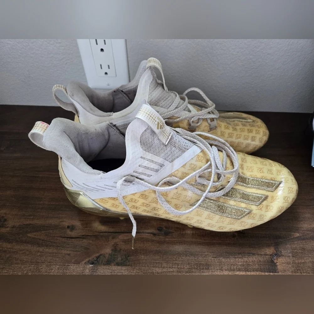 Adidas Adizero X Anniversary Football Cleats White Gold Men's 10 EH3489 Athletic